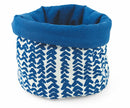 Cestino per Pane Doubleface Ø20x20 cm in Cotone VdE Tivoli 1996 Bianco e Blu