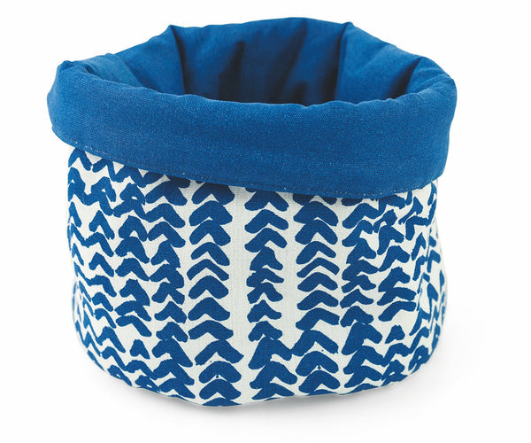 online Wende-Brotkorb Ø20x20 cm aus Baumwolle Villa d'Este Home Tivoli Weiß und Blau