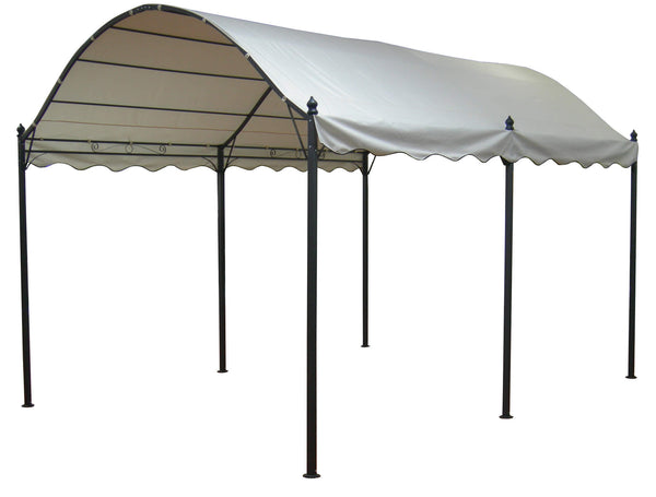 online Außengarage 4x3m aus Stahl und beigem Polyester