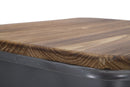 Comodino Illinois 40x30x64 cm in Ferro e Legno di Abete Grigio e Naturale