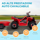 Quad Elettrico per Bambini 6V con Rimorchio Pedale Marce Avanti e Indietro Rosso      