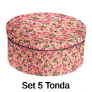 Set 5 Scatole cartone roselline tonda 