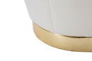 Puff Contenitore Paris Ø43x43 cm in Legno Spugna e Poliestere Crema e Oro