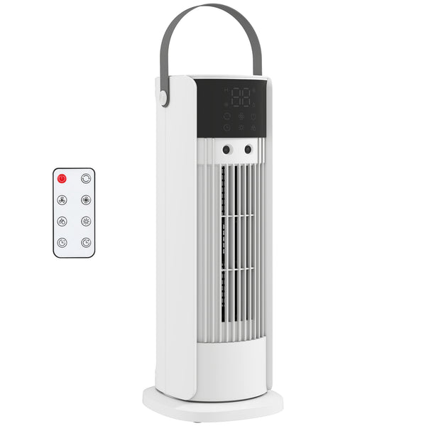 Ventilatore da Tavolo 16,8x16x41 cm con Nebulizzazione Telecomando Luci LED 3 Velocità Timer 10H Bianco online