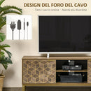 Mobile TV 2 Ante 2 Ripiani 145x39x55 cm in Truciolato e Acciaio Marrone