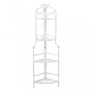 Portapiante Charlotte 4 Piani Bianco Antico 49x35x154 h cm in Acciaio Bianco
