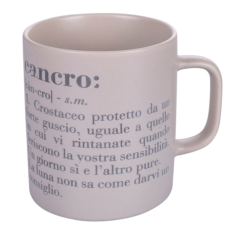 Tazza Zodiaco "cancro" Ø8x10 cm in Bone China VdE Tivoli 1996 Beige