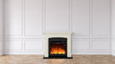 Camino Elettrico da Pavimento 107,2x95,2x24,5 cm Effetto Fiamma 1500W Sined Siena Bianco Crema