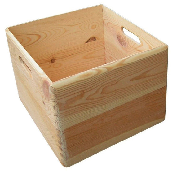 Contenitore Box Salvaspazio Sovrapponibile 30x30x30 cm in Legno di Pino Naturale online