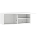 Mobiletto da Bagno 80x25x30 cm Pensile con Anta a Ribalta e Ripiani in MDF Bianco      
