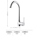 Rubinetto Cucina Miscelatore Monocomando Lavello Canna Tonda in Ottone Bluevye Cromato