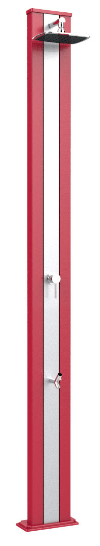 online Doccia Solare da Esterno Giardino 30L Miscelatore e Lavapiedi Arkema Spring S Fascia Inox Cherry