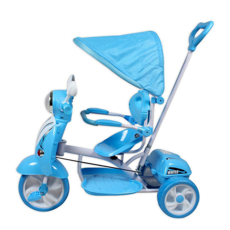 Triciclo a Spinta Seggiolino Reversibile per Bambini Kidfun Classic Blu