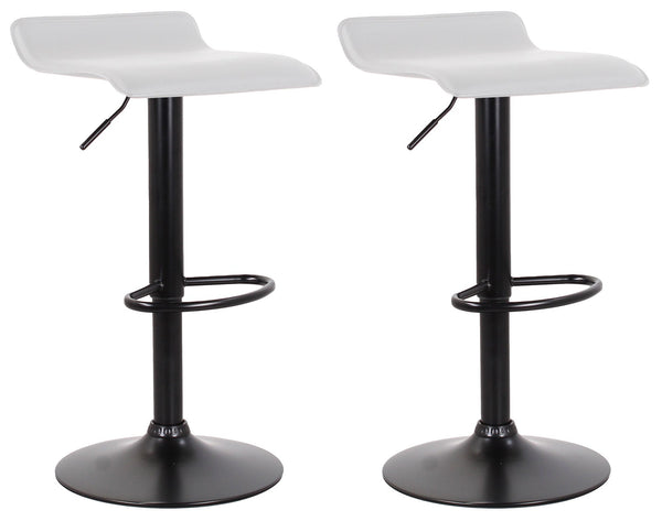Set 2 Hocker 38x40x54/74 cm aus Kunstleder mit weiß-schwarzer Basis sconto