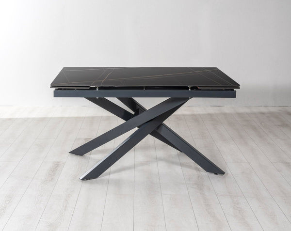 Tavolo Allungabile 80x140/200x76 cm in Ceramica Marmo Ares Nero sconto