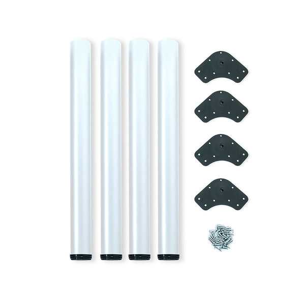 Set mit 4 verstellbaren Ø6x71/73 cm Tischbeinen aus Stahl Emuca Weiß sconto