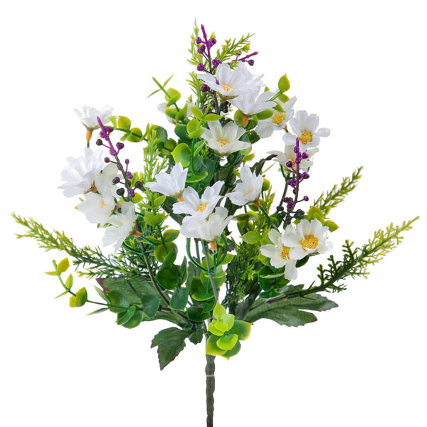 Set 8 künstliche Mini-Blumensträuße mit Gänseblümchen, Höhe 35 cm, weiß prezzo