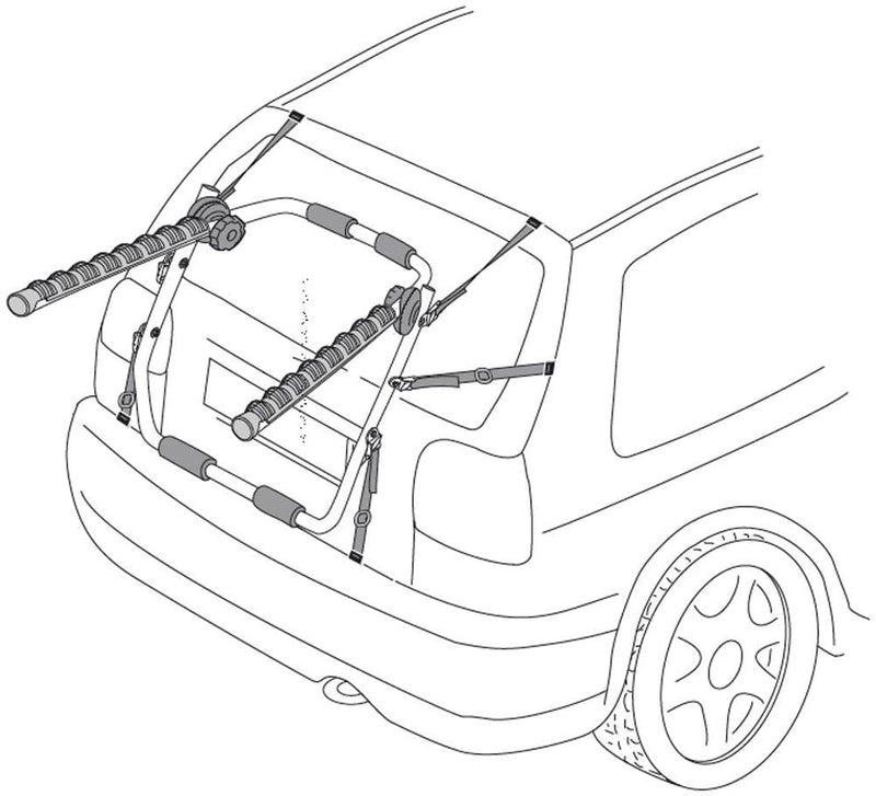 Portabici per Auto Posteriore Universale 3 Bici 250 Kg in Metallo e Plastica