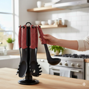 Set 6 Mestoli da Cucina per Uso Alimentare Resistenti al Calore con Supporto Bordeaux