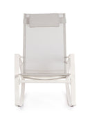 Poltrona a Dondolo da Giardino 60x107x95h cm in Acciaio e Textilene Ercolano Bianco e Grigio 