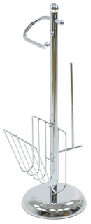 Piantana Porta Rotolo con Portariviste in Metallo Cromato