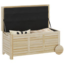 Baule Cassapanca da Esterno 110x50x50 cm a 2 Ruote con Telo Interno in Legno di Abete  