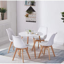 Set 4 Sedie Ergonomiche 53,5x48,5x83 cm Gambe in Legno Candice Bianco