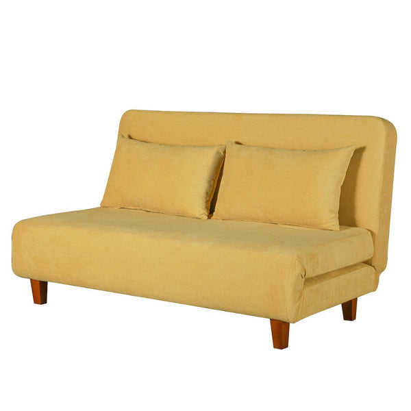 Divano Letto 2 Posti 146x91x82cm in Tessuto Giallo acquista