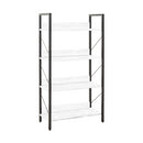 Libreria in Legno 139x73x35 cm Scaffale 4 Ripiani per Ufficio Bianco