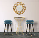 Sgabello Bar Paris Oro Ø 35x74 cm in Legno e Poliestere