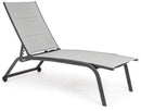 Lettino Prendisole da Giardino 61x192x105 cm con Ruote in Alluminio Antracite