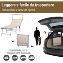 Lettino Prendisole Pieghevole da Giardino in Alluminio e Textilene Beige
