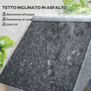Casetta Porta Attrezzi 77,5x54,2x179,5 cm a 3 Mensole con Tetto Impermeabile in Bitume in Legno Grigio      
