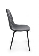 Set 4 Sedie 45x54x87 cm Amanda in Ecopelle Grigio