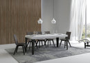 Tavolo Allungabile 120/380x90 cm Flame Premium Bianco Frassino Gambe Antracite      