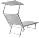 Set 2 Lettini Prendisole da Giardino 186x60x38 cm in Alluminio e Textilene Grigio