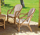 Poltrona da Giardino 64x77x89 cm in Rattan con Cuscino Golf Beige