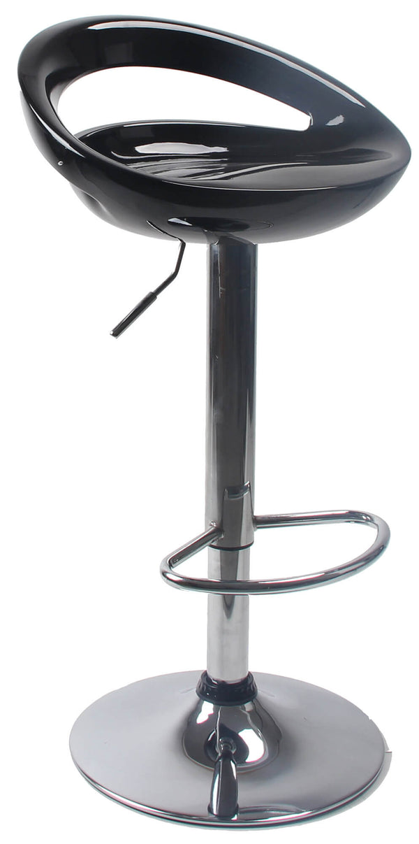 sconto Motti Seattle schwarz glänzender ABS-Hocker mit Gasdruckfeder und Drehsitz