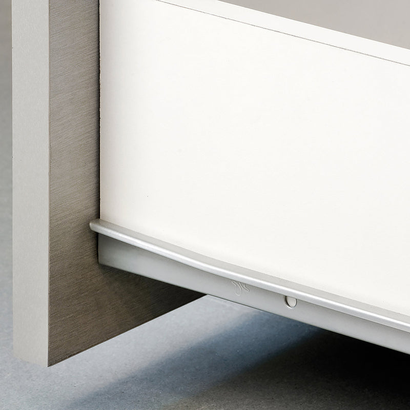 Kit Guide a Rotella per Cassetti Chiusura 500 mm a Estrazione Parziale Grigio 5 Pezzi Emuca