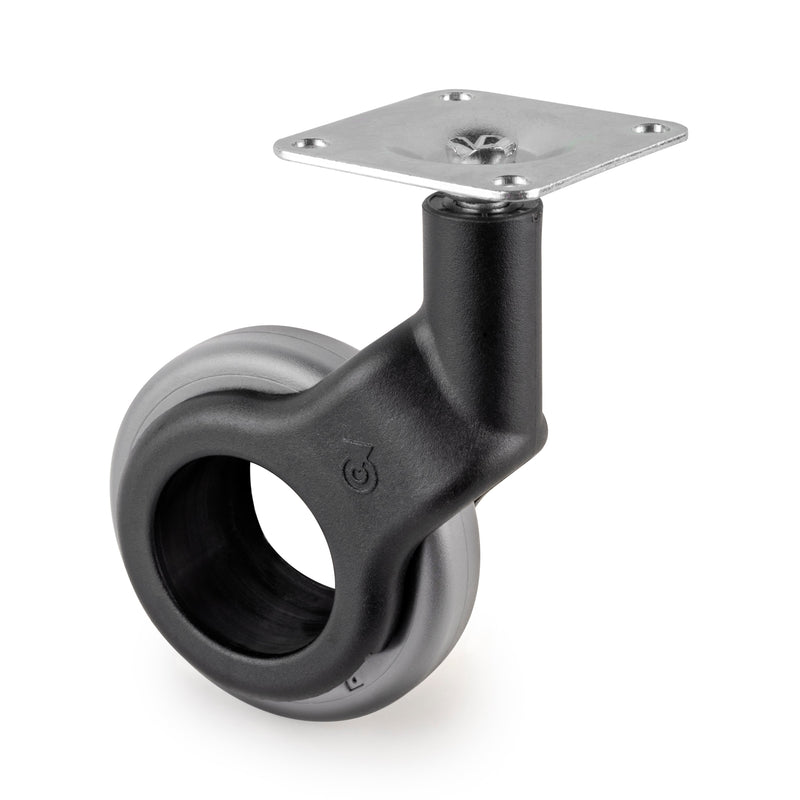 Kit 4 Ruote per Mobili Ø50 mm in Plastica e Acciaio Emuca Grigio