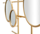 Specchio Gloxy 117x4,5x61 Misura Specchio Ø18-13-8 cm in Ferro Oro
