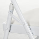 Set 2 Sedie Pieghevoli 45x46x78 cm Imbottite in Finta Pelle PU e Metallo Bianco   