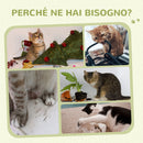 Albero Tiragraffi per Gatti max 5 Kg 34x25,5x58 cm con 2 Palline in Peluche e Sisal Beige