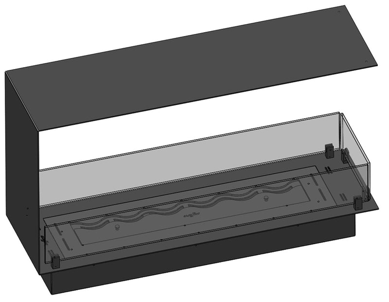 Camino a Bioetanolo da Incasso 100x30x60 cm Infire U1000 Slim Nero  