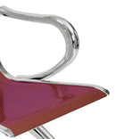 Panca per Sala d'Attesa 4 Posti in Acciaio Rosso