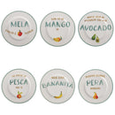 Set 6 Piattini Frutta Ø19x1,5 cm in New Bone China VdE Tivoli 1996 Le Travisate Bianco