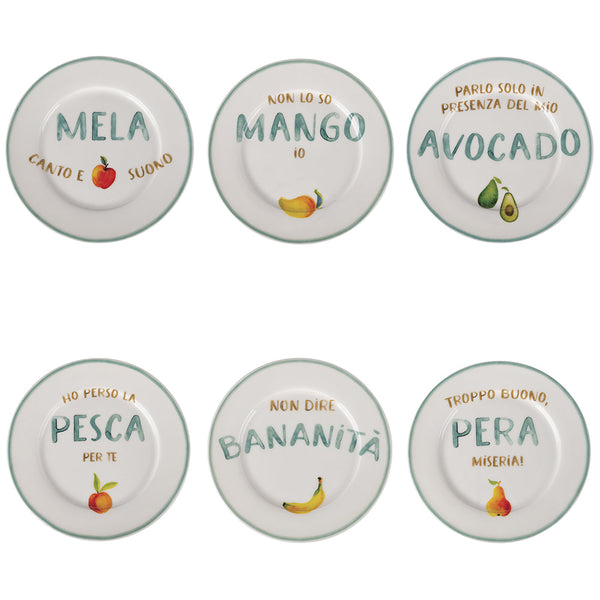 Set 6 Piattini Frutta Ø19x1,5 cm in New Bone China VdE Tivoli 1996 Le Travisate Bianco sconto