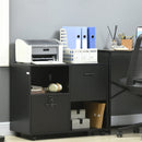 Mobile Ufficio 2 Cassetti 2 Ripiani 80x40x66 cm in Truciolato Nero