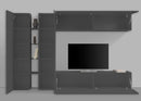 Parete Attrezzata Soggiorno 280x30x180 cm Maruska n°8 Grigio Antracite Opaco 