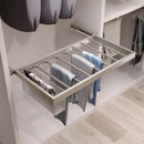 Kit 7 Aste Pantaloni e 2 Vassoi per Armadio 900 mm in Acciaio Emuca Grigio Pietra